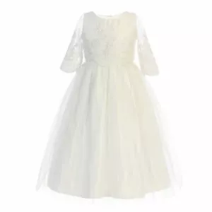 NWT $65 SWEET KIDS SEQUIN CORD DETAIL OFFWHITE LITTLE GIRLS SPECIAL OCCASION DRE - Picture 1 of 10