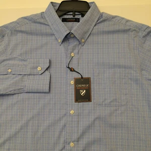 Cremieux Performance Check Shirt Blue Periwinkle Stretch Nylon LS Men XL - Picture 1 of 9