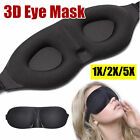 3D Travel Eye Mask Sleep NapRelax Soft Padded Cover Sleeping Blindfold 1x/2x/5x