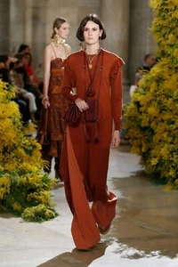NEW Ulla Johnson Leo Carnelian Dress Brown Faux Wrap Long Sleeve Modest - Picture 1 of 17