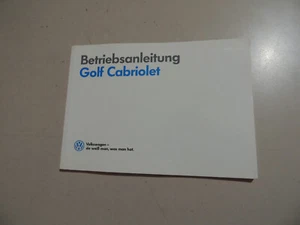 08.1989 VW Golf I Cabrio let Bedienungs Betriebsanleitung Bordbuch - Bild 1 von 3