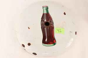 1940's White Coca-Cola Porcelain Button - Picture 1 of 11