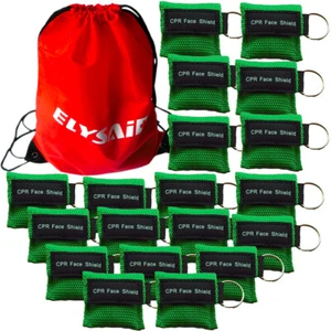 100 Piezas Llavero Verde Máscaras RCP con Llavero Protector Facial DEA Máscara Facial RCP - Imagen 1 de 4