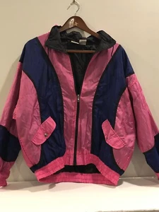Chaqueta Para Mujer Vintage Años 80 Athletic Works Nailon Rompevientos Bombardero L - Imagen 1 de 2