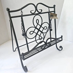 14" Tall Decorative Metal Easel Book Holder/Cookbook Stand with Weighted Chains. - Picture 1 of 7