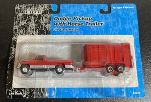 1/64 Ertl Dodge Pickup Truck With Red Horse Trailer DieCast Set - Picture 1 of 4