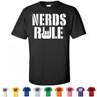 Short Sleeve T-Shirts "Nerds Rule" Funny Geek Gag Mens Nerdy Gifts Graphic Tees
