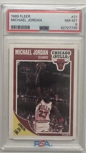 Fleer Michael Jordan 1989 #21 PSA 8 (casi nuevo-como nuevo) calificado - Imagen 1 de 2