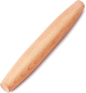 French Rolling Pin for Baking - AMPSEVEN Wooden Rolling Pin Dough Roller for Piz - Picture 1 of 7