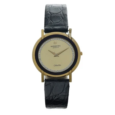 Reloj de pulsera de cuarzo ultrafino vintage Raymond Weil Othello 18k YG enchapado con diamantes Foto 1 de 4