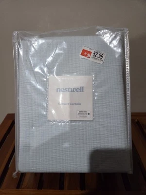 Nestwell Light Blue Shower Curtain NEW - Image 1 of 4