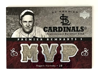 2007 Upper Deck Premier Remnants Rogers Hornsby 三重球衣 MVP #67/75 PR3-HO — 第 1/2 张图片