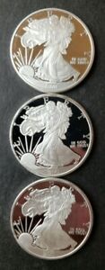 Lot of Three Sunshine Minting 1oz Silver Walker Rounds