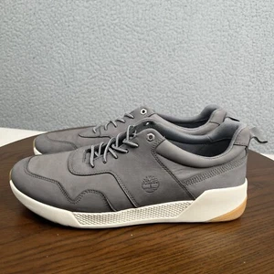 Timberland Shoes Women 10 Gray White Nubuck Kiri Retro Athletic Sneakers Lace Up - Picture 1 of 15