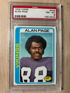 1978 Topps Football #406 Alan Page HOF PSA 8 Minnesota Vikings