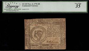 CC-53 Continental Currency - November 2, 1776 $8 - Legacy 35 Comment - Picture 1 of 2