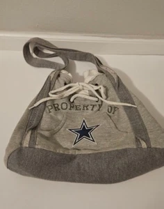 Dallas Cowboys NFL Football Sweatshirt Purse Bag Tote Grey Gray Drawstring - Picture 1 of 12