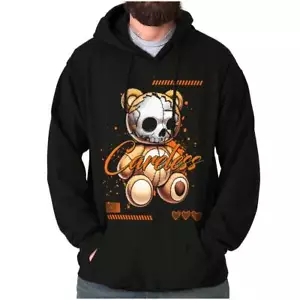 Urban Streetwear Careless Teddy Bear Skull Hoodie Hooded Sweatshirt Men Women - Picture 1 of 7