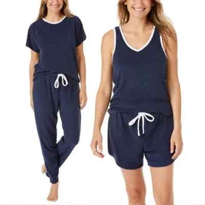 Lucky Brand Ladies' 4-piece Terry Pajama Set, Blue Iris, Size Small - Picture 1 of 1