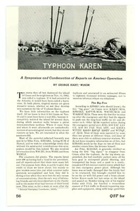 QST Amateurfunk Magazin Artikel "TYPHOON KAREN" (3/63) - Bild 1 von 1