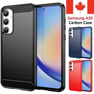 Coque arrière souple antichoc en fibre de carbone pour Samsung Galaxy A35 5G - Photo 1 sur 10