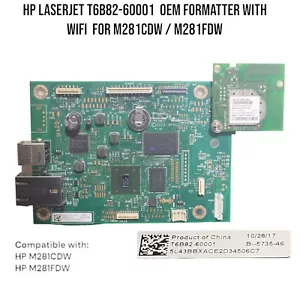 HP LaserJet T6B82-60001 OEM Formatter With WIFI for M281CDW / M281FDW - Picture 1 of 3