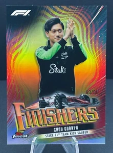2024 Topps Finest Formula 1 F1 Gold Refractor Finishers Zhou Guanyu/50 #FIN-7 - Imagen 1 de 2