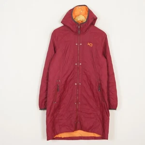 KARI TRAA Women's Jacket Size ~M Full Zip Red Hooded Polyester Insulated - Picture 1 of 10
