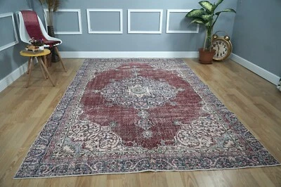 Alfombra decorativa boho, alfombra roja, alfombra turca vintage, alfombra, 5,97 x 9,55 pies H-2391 Foto 1 de 4