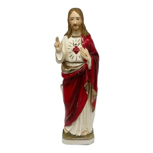 Vintage Heiliges Herz Jesu religiöser Pflanzgefäß Figur 12 Zoll groß - Bild 1 von 10