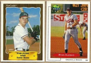 1990 - 1991 RYAN KLESKO Rookie Cards MINOR LEAGUE - Classic Best & ProCards 
