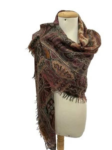 S10# Etro multicolore Shawl Silk&wool 53/46 inch made in italy - Picture 1 of 6