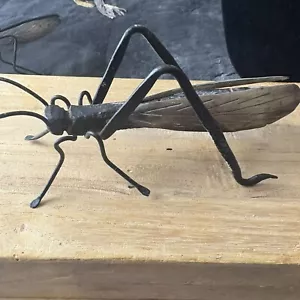 Antique 19th Century Japanese Grass Hopper Articulating Okimono Bronze/Iron - Picture 1 of 10