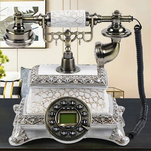 Retrotelefon Antik Nostalgie Design Weiß Telefon Dekoration Festnetztelefon - Zdjęcie 1 z 21