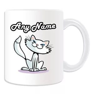 Regalo Personalizado Gato Blanco Taza Caja de Dinero Taza Diseño Animal Tema Gatito Miaow - Imagen 1 de 21