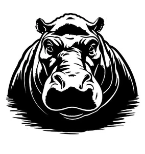 Hippo Vinyl Decal Car Window Tumbler Laptop Mirror Bike - Picture 1 of 1
