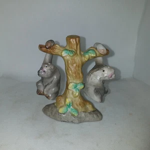 Vintage Sloth Salt And Pepper Shakers Japan With Tree ceramic hanging - Picture 1 of 2