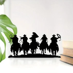 Metal Cowboy Wall Decor Vintage Cowboy Silhouette Room Decor for Home - Picture 1 of 13