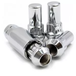 Locking Lug Nuts Wheel Locks 1/2-20 Chrome 1.75" Tall Bulge Acorn Lock Kit - Picture 1 of 2