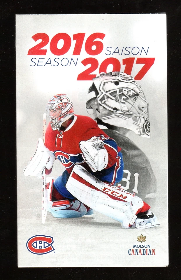 MONTREAL CANADIENS 2016-17 SCHEDULE WITH CAREY PRICE ON COVER Foto 1 de 1