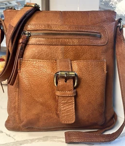 WERA Stockholm Leder Umhängetasche Handtasche 10x9" verstellbarer Riemen Taschen schwedisch - Bild 1 von 23