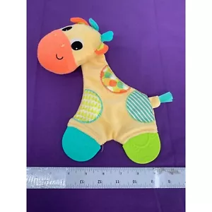 Bright Starts Yellow Giraffe Teether Blanket Crinkle Baby Toy - Picture 1 of 6