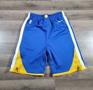 NBA Authentic Nike Golden State Warriors Blue On Court Basketball Shorts Boys XL - Picture 1 of 16