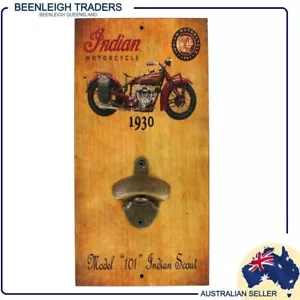Wall Mounted Bottle Opener 1930 INDIAN MOTORCYCLE INDIAN SCOUT MODEL 101 NEW - Foto 1 di 6