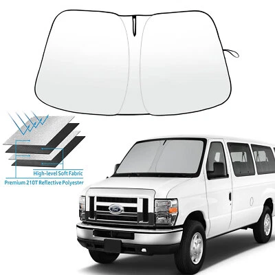 适用于福特 E 系列 E-150 250 Van 1992 - 2025 汽车挡风玻璃遮阳板 UV 块 — 第 1/4 张图片