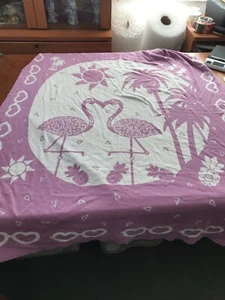 Eve & Al NWT Organic Cotton Reversible Lavender Flamingo Blanket 45”x56” RV$77 - Picture 1 of 9