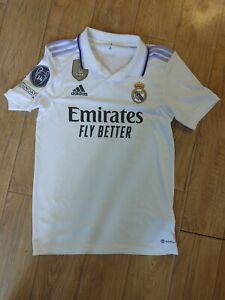Real Madrid Adidas Small Jersey Shirt Football Soccer No Name Purple Stripes