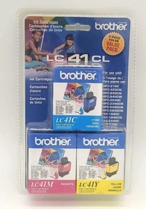 Brand New Brother Ink Cartridges LC41CL Cyan Magenta Yellow 3-Piece Value Pack - Picture 1 of 3