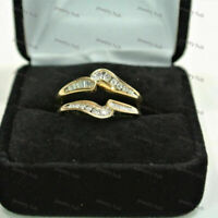 Details about   1.70 Ct Baguette Cut Diamond Ring Guard Wrap Enhancer 14K Yellow Gold Finish