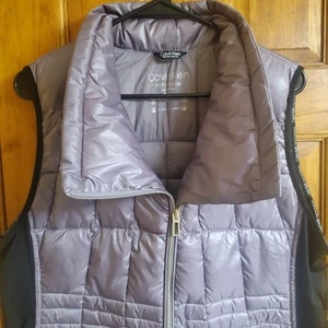 Calvin Klein Performance Women XL Down Zip Pocket Winter Cold Vest Lilac - Imagen 1 de 15